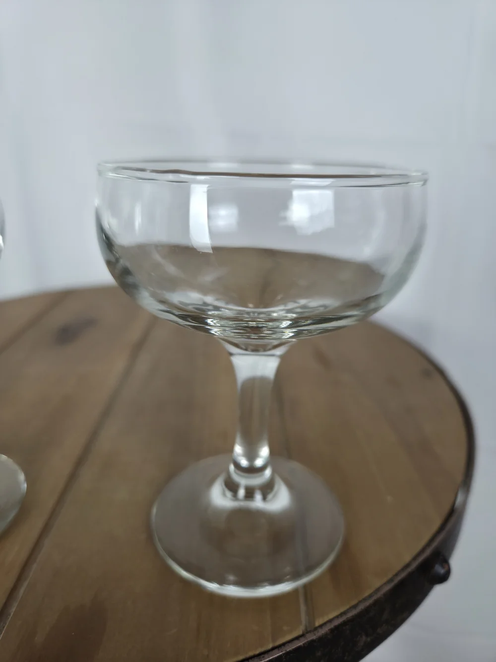 Clear Glass Coupe Cocktail Glasses - Set of 2